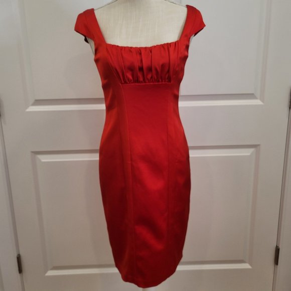 BNWT David Meister Red Cocktail Dress, Size 2 - Picture 1 of 10